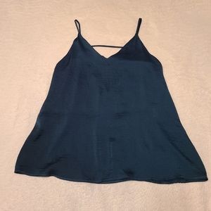 Audrey 3 + 1 Dark Green Spaghetti Strap Top